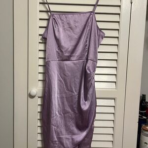 Elegant Lavender Spaghetti Strap Dress